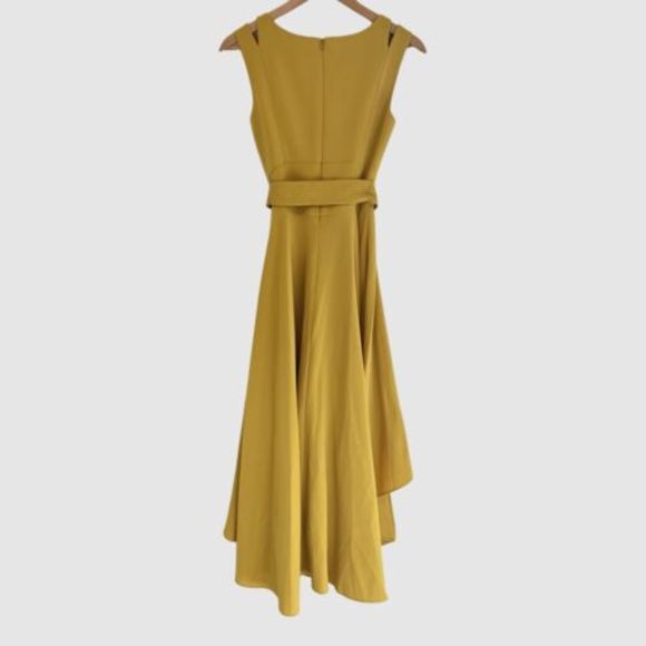Karen Millen Yellow High Low Midi Dress US2 ($399) - Picture 3 of 11
